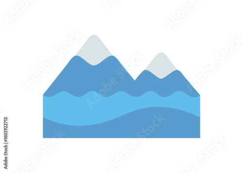 Mountain lake vector illustration