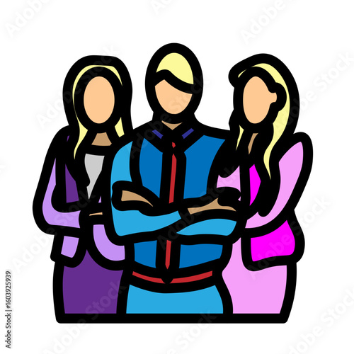 Team Members Vector Filled Icon Design