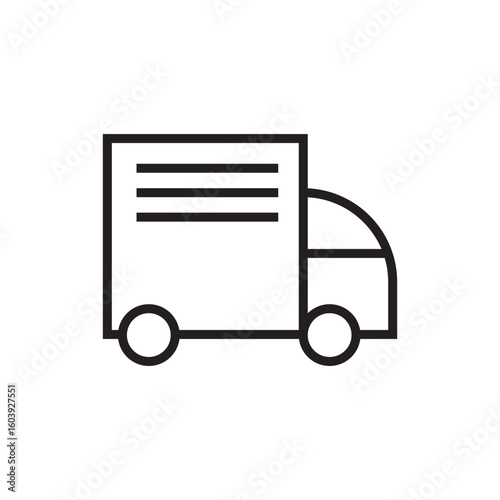 truck tempo van icon outline editable stroke line drawing eps
