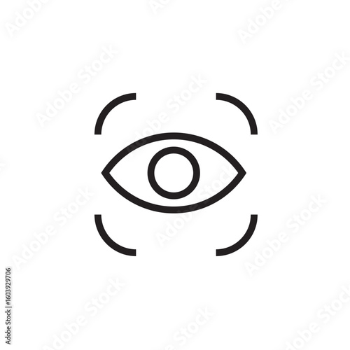 eye focus icon outline editable stroke line drawing eps