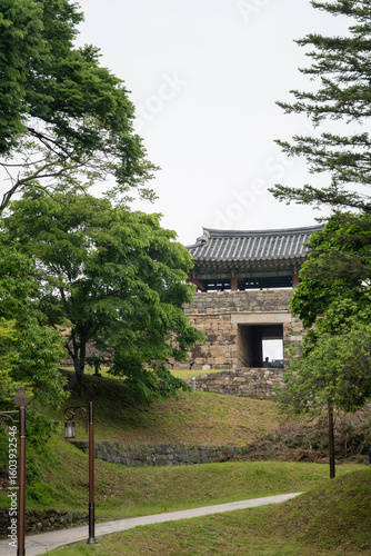 A Scenic Path along the Stone Walls of Gongsanseong Fortress