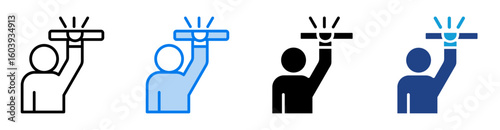 Grasp icon set multiple style collection