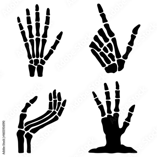 Halloween Skeleton hand digital vector Illustration art