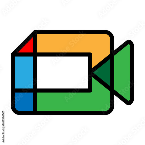 Google Meeting Vector Filled Icon Design