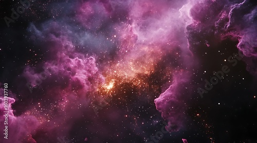 Fototapeta Naklejka Na Ścianę i Meble -  Deep space nebula, vibrant colors