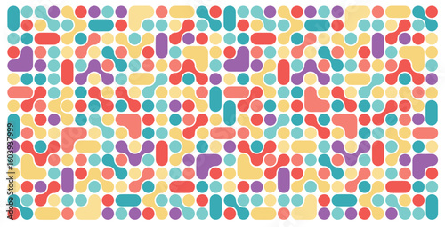 Abstract Metaball Dot Pattern Background – Geometric Molecular Vector Design