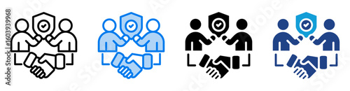 Trust icon set multiple style collection