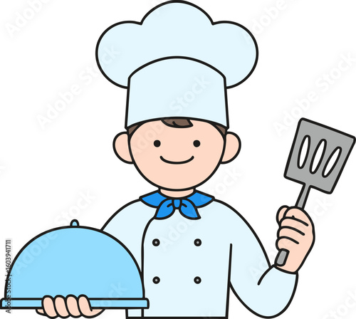 chef with a tray