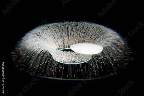 3d illustration of an eye with particles and futuristic concept