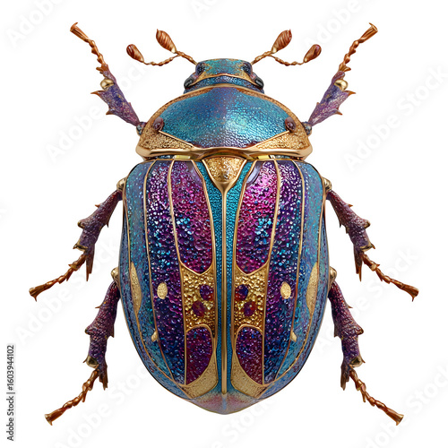 Professional Detailed Colorful cartoon magical scarab vi PNG cutout, stock graphic, perfect for branding and ecommerce, commercial use, mockup element, royalty-free, print ready