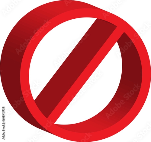 3d render of a forbidden sign not allowed