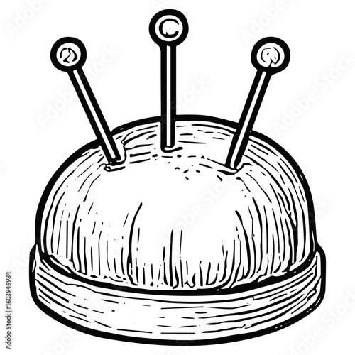 Pin Cushion with Pins