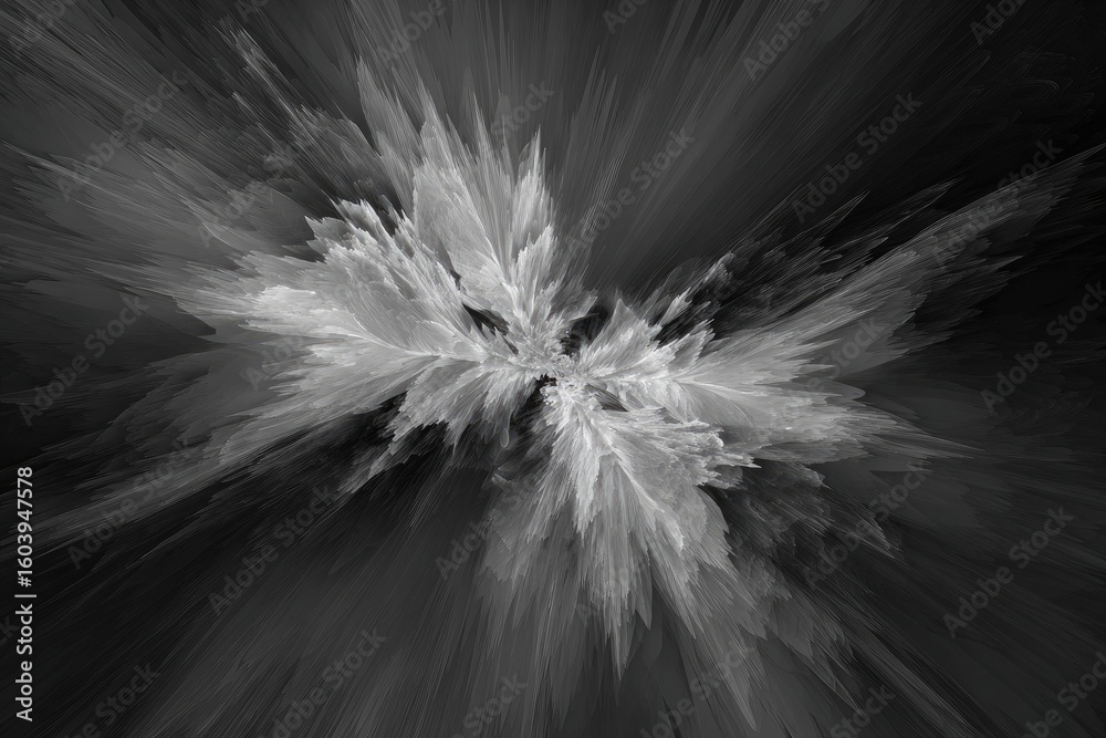 Naklejka premium Abstract grayscale explosion (4)