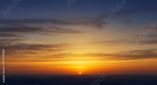Sunrise over mountain peaks