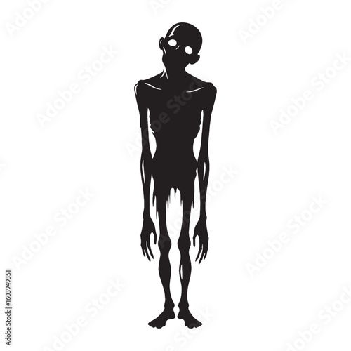 Born in silence, raised by rot – Ghoul silhouette shaped in cursed Ghoul vector – Ghoul illustration – Halloween vector

