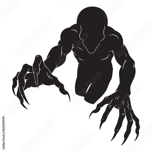 The grave is never final – Ghoul silhouette captured through decomposed Ghoul vector – Ghoul illustration – Halloween silhouette

