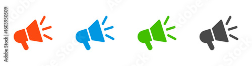 Vector icon for marketing, loudspeaker, announcement, advertising. Solid vector icon.