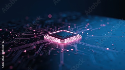 Microchip Network Technology with Neon Circuit Design