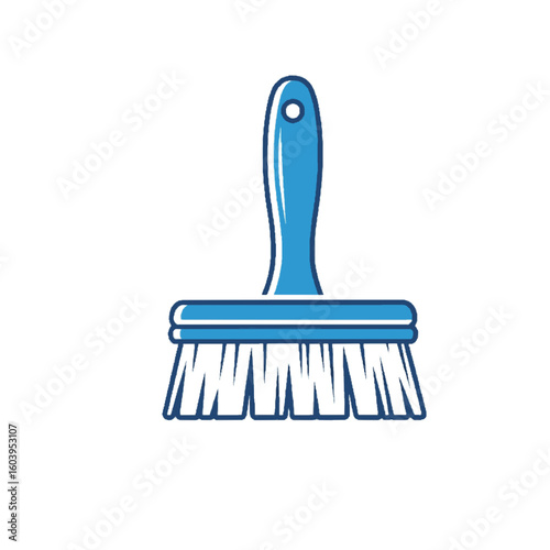 Flat style vector icon of a hand brush for household cleaning and sanitation