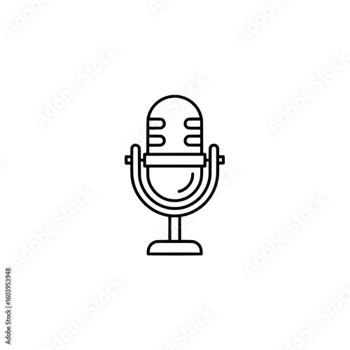 etro studio microphone outline icon representing audio recording and podcast tools