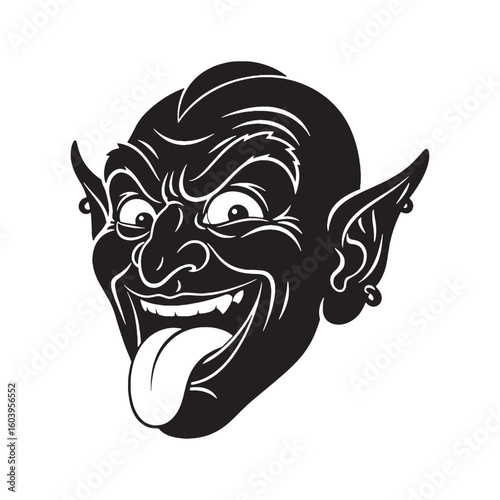 He who dances in cursed woods – Goblin silhouette defined in mischievous Goblin vector – Goblin illustration – Halloween silhouette

