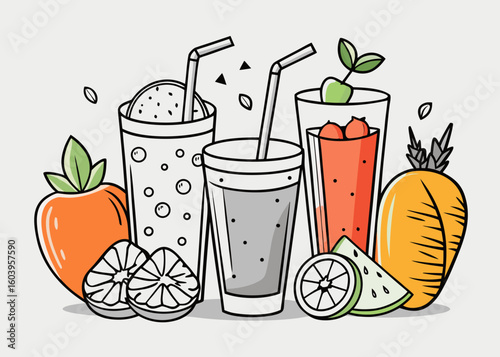 Fresh carrot juice with whole carrots and a lemon garnish, a vibrant healthy summer drink