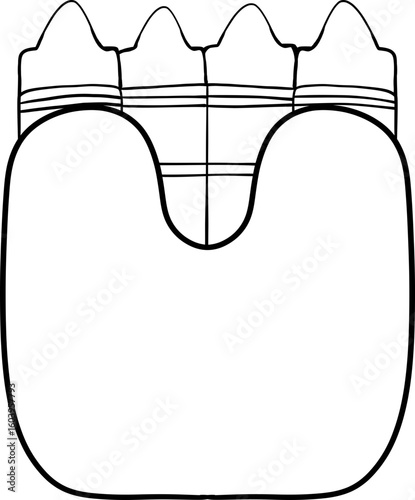 back to school apple, school suppliers element for teacher classroom decoration. crayons doodle line. vector file.