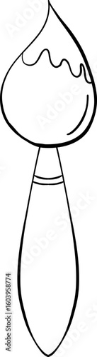 back to school apple, school suppliers element for teacher classroom decoration. paintbrush doodle line. vector file.