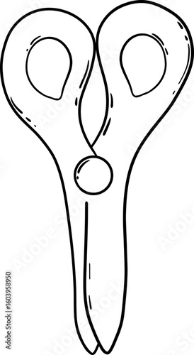 back to school apple, school suppliers element for teacher classroom decoration. scissors, doodle line