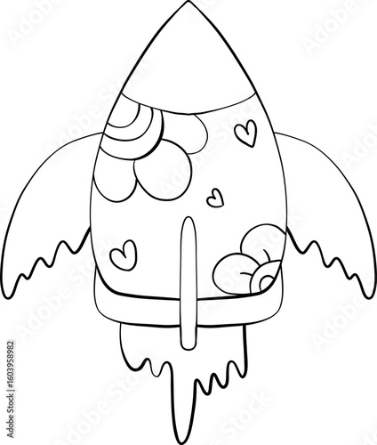 back to school apple, school suppliers element for teacher classroom decoration. spaceship., doodle line