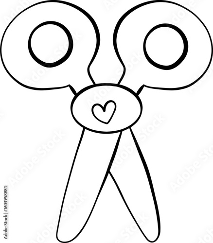 back to school apple, school suppliers element for teacher classroom decoration. scissors, doodle line