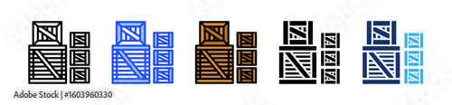 Crate Icon Collection With Multiple Styles