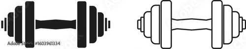 Dumbbell icon vector graphic for fitness workout weightlifting and exercise