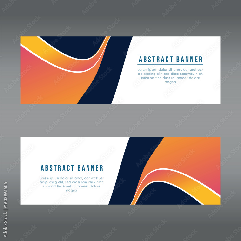 Fototapeta premium horizontal abstract web banner design template background gradients color. Suitable for web ads. Vector illustration with Space to add pictures.