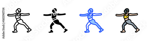 Lunge Twist Icon Collection With Multiple Styles