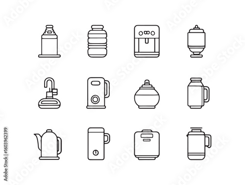 water filter ultra minimalist 2d line art