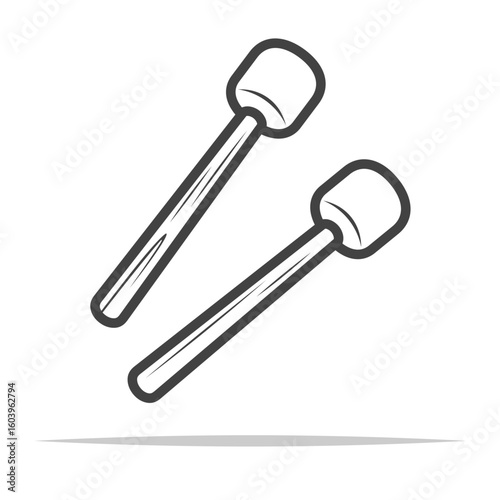 Bass drum mallet outline icon transparent vector isolated