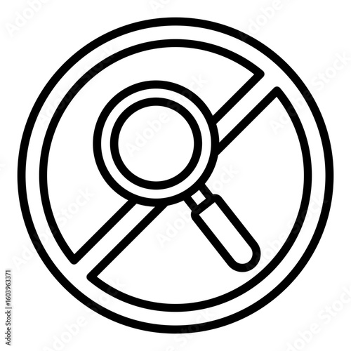 restricted search outline icon for blocked analysis content