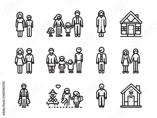 welfare support ultra minimalist 2d line art