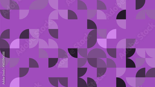 This abstract design features a vibrant purple background with geometric shapes and smooth curves. Ideal for modern projects, it adds a stylish touch and artistic flair.
