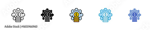 Cost Optimization  Icon Set Multiple Style Collection
