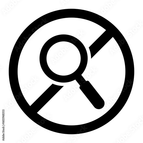 restricted search glyph icon for blocked analysis content