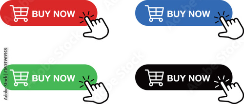 カートと手の買い物ボタンアイコン