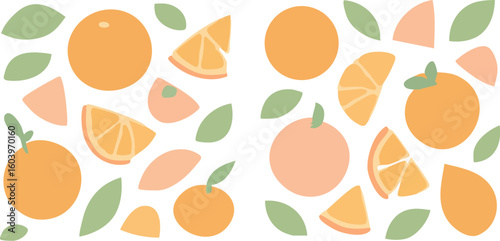 Vibrant Abstract Orange Fruit Pattern Design.