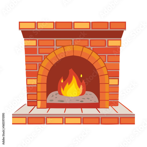 fire in fireplace