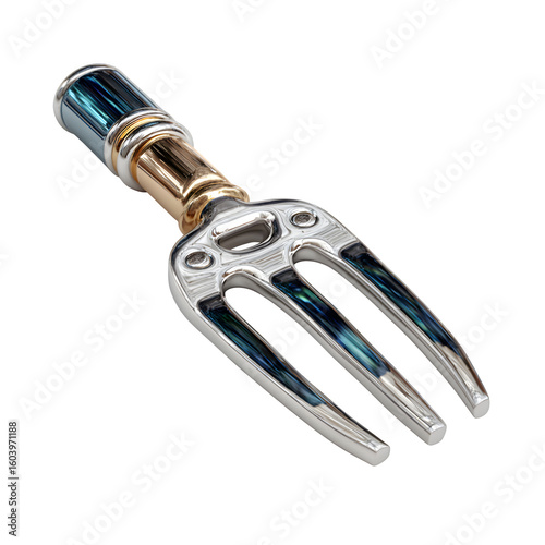 Photo-Realistic Rendered Colorful cartoon tuning fork with stock graphic, digital asset, perfect for marketing and promotional content, design resource, visual asset