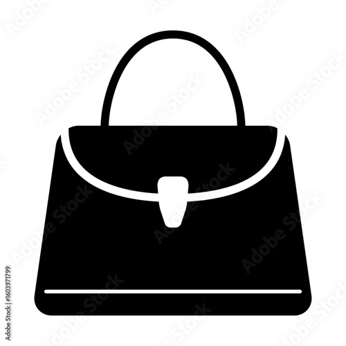 女性向けのハンドバッグ　アイコン・シルエット　ベクター／透過PNG／JPEG白背景