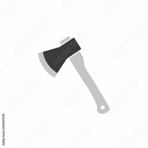 Simple Axe Illustration with Grey and Black Colors