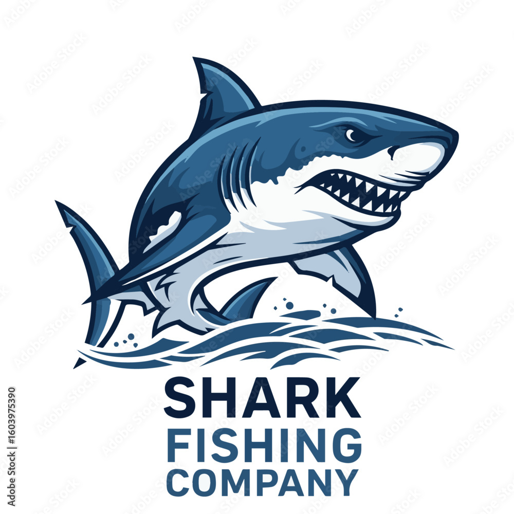 Obraz premium A shark-logo fishing company