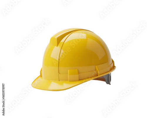 Yellow Hard Hat Construction Safety Equipment Protective Gear for Builders and Contractors on transparent background